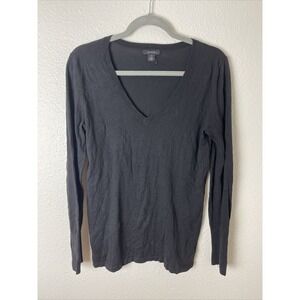 Halogen Black Long Sleeve V-Neck Thin Sweater Sz‎ Medium M NWOT